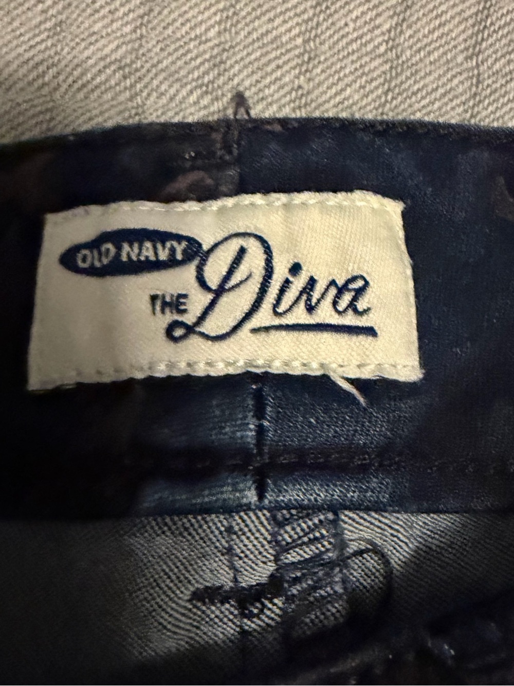 Old Navy ~ The Diva ~ Cropped Pants ~ Blue w/ Raised ~Velvet-Like Texture - Picture 2 of 7